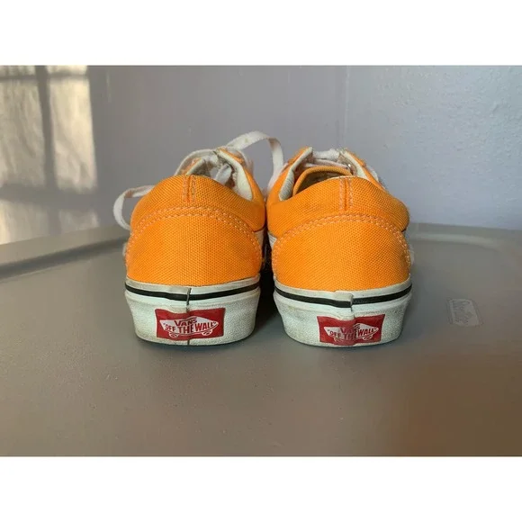 Vans Sneakers Neon Orange and White GUC size 5.5 women 4.0 men - Picture 7 of 13